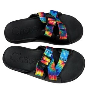 Chaco Big Kids Chillo Rainbow Tie Dye Slip On Outdoor Slides Sandals Size 2
